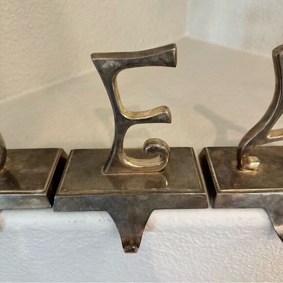 Pottery PEACE Christmas Stocking Holders - Picture 3 of 6